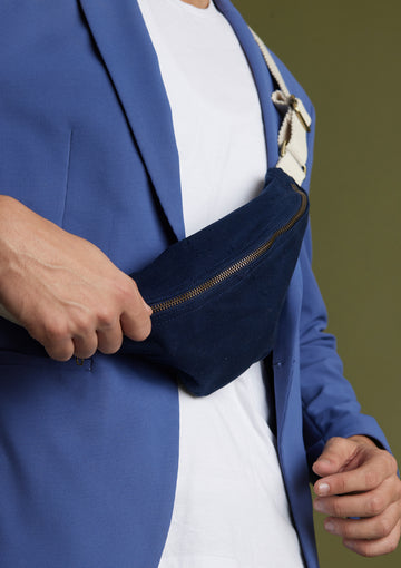 Dog D Originals Belt Bag in sleek black leather, featuring adjustable strap.