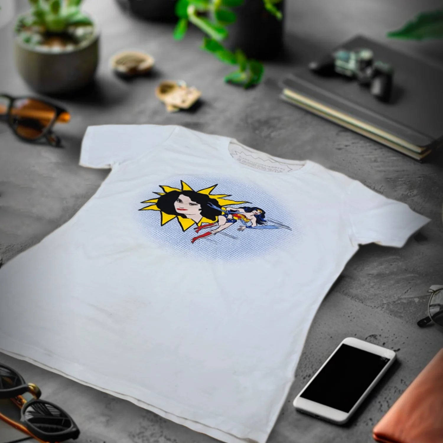 White t-shirt Women DVF Collection Wonder Women Available Online at Dog D Originals