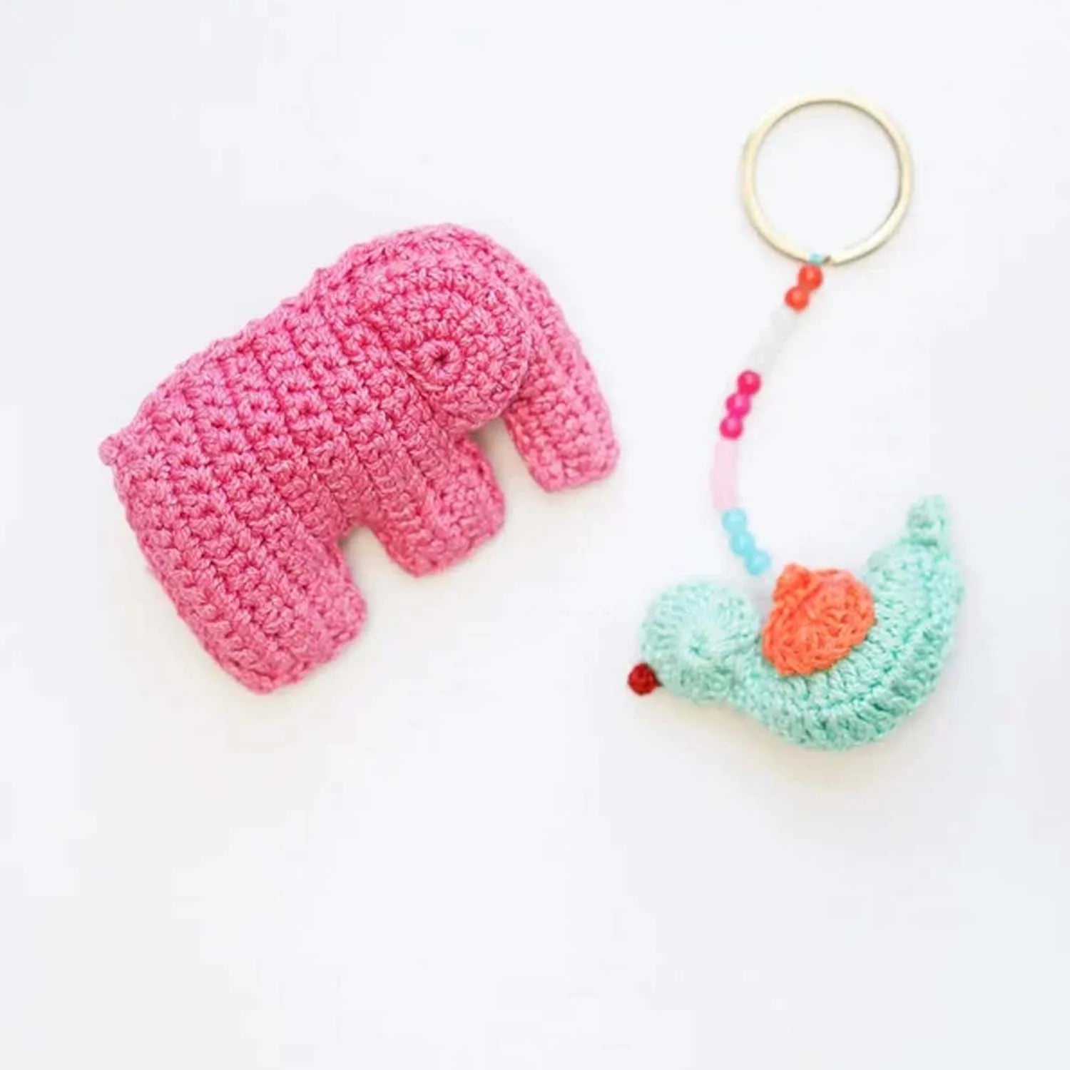 Handcrafted Elephant Keychain in Bubble Gum Pink Color, Shop NoW!