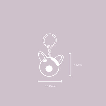 Add a delightful touch to your bag with our branded keychain