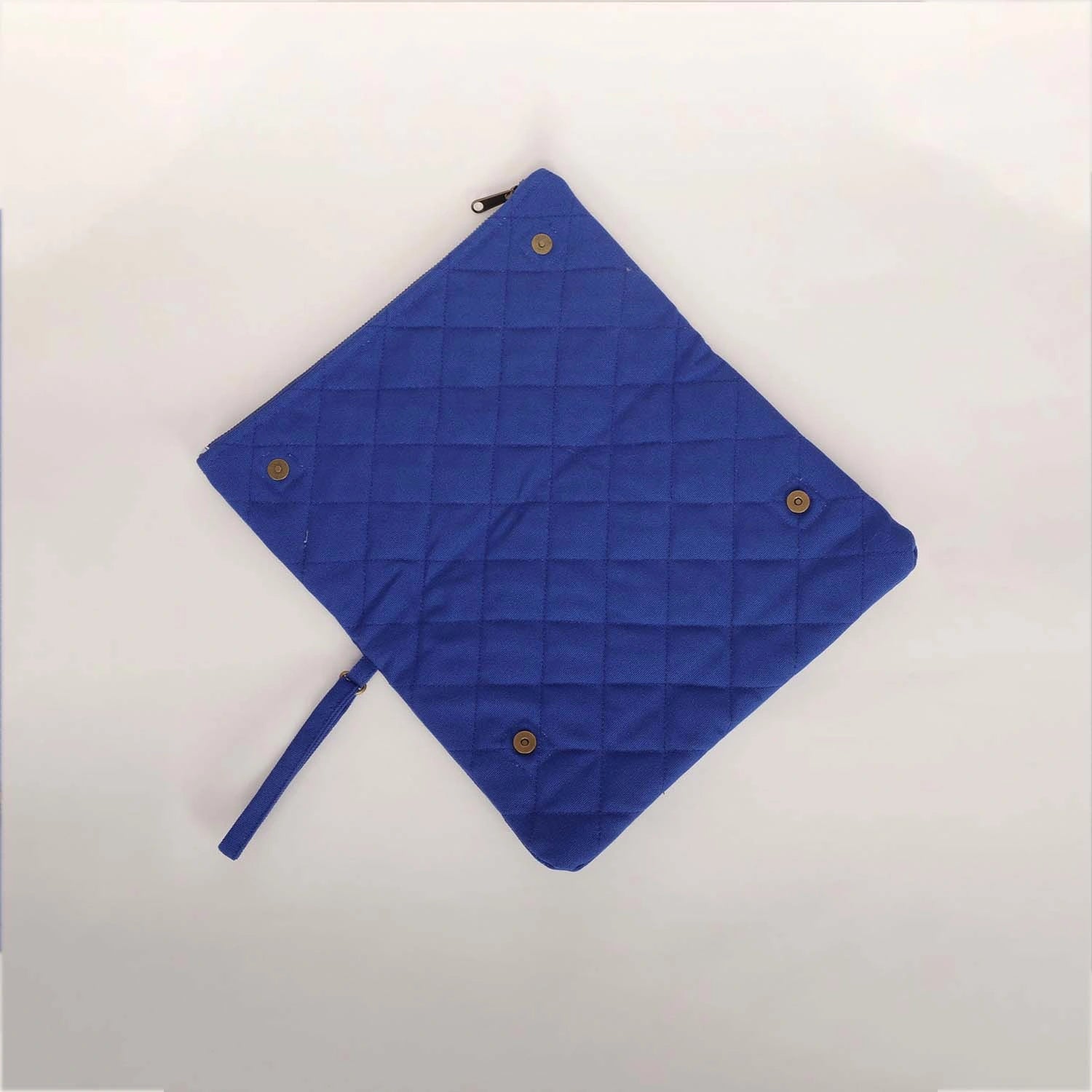 Versatile and functional, Krista Foldable Quilted Cobalt Blue Clutch Bag Online