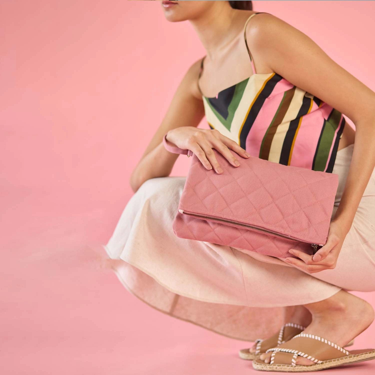 Transform your look with our Krista foldable quilted Clutch Purse Online