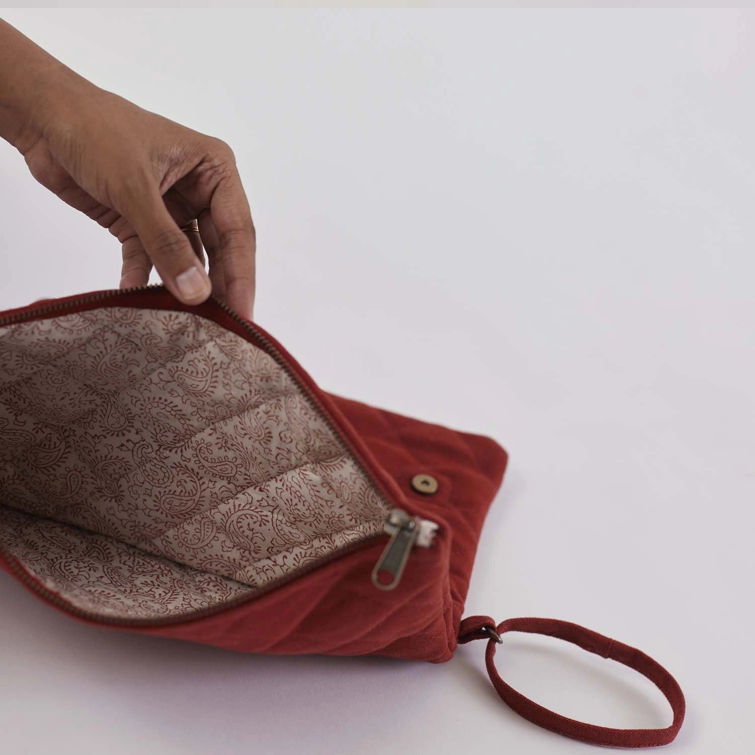 Cotton Canvas Krista Foldable Cutch Bag are available online