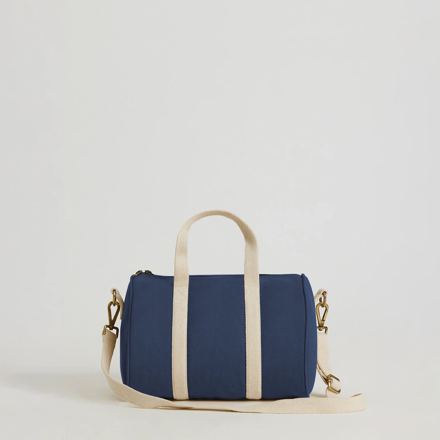 high-quality cotton canvas happy boston small duffle bag