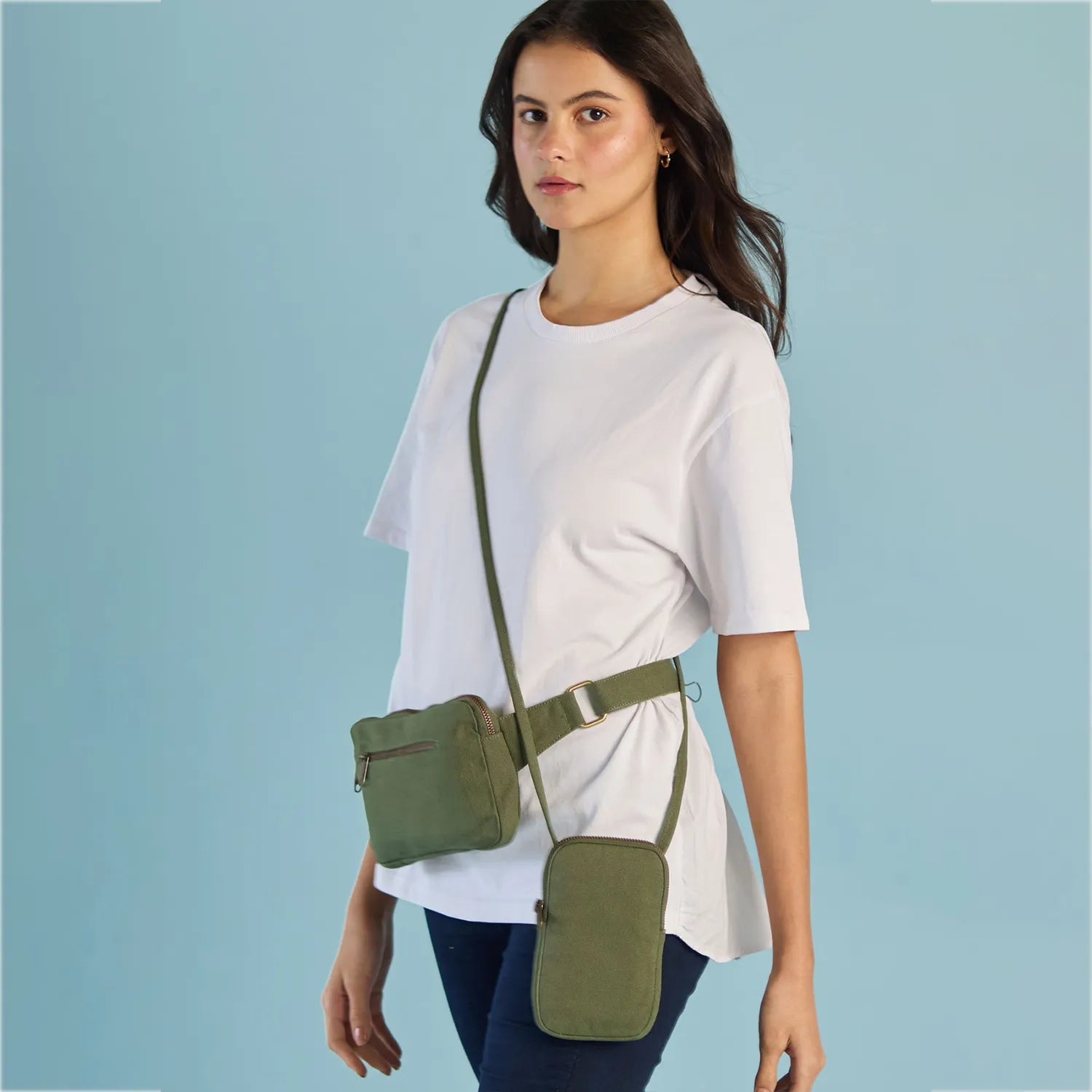 Military Green pouch mobile phone is available online at Dog D Originals