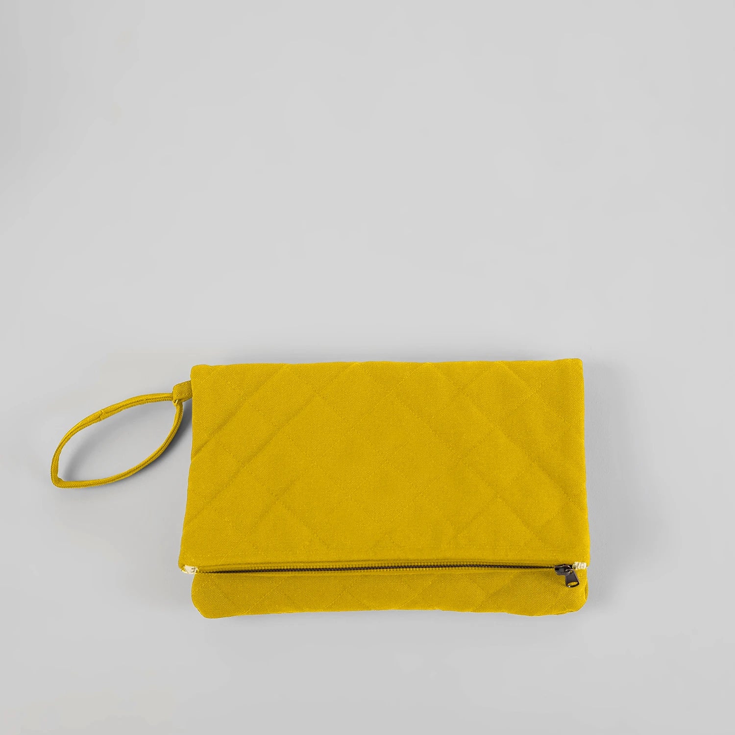 Krista Foldable Quilted Mustart Yellow Mens Clutch Bag Online