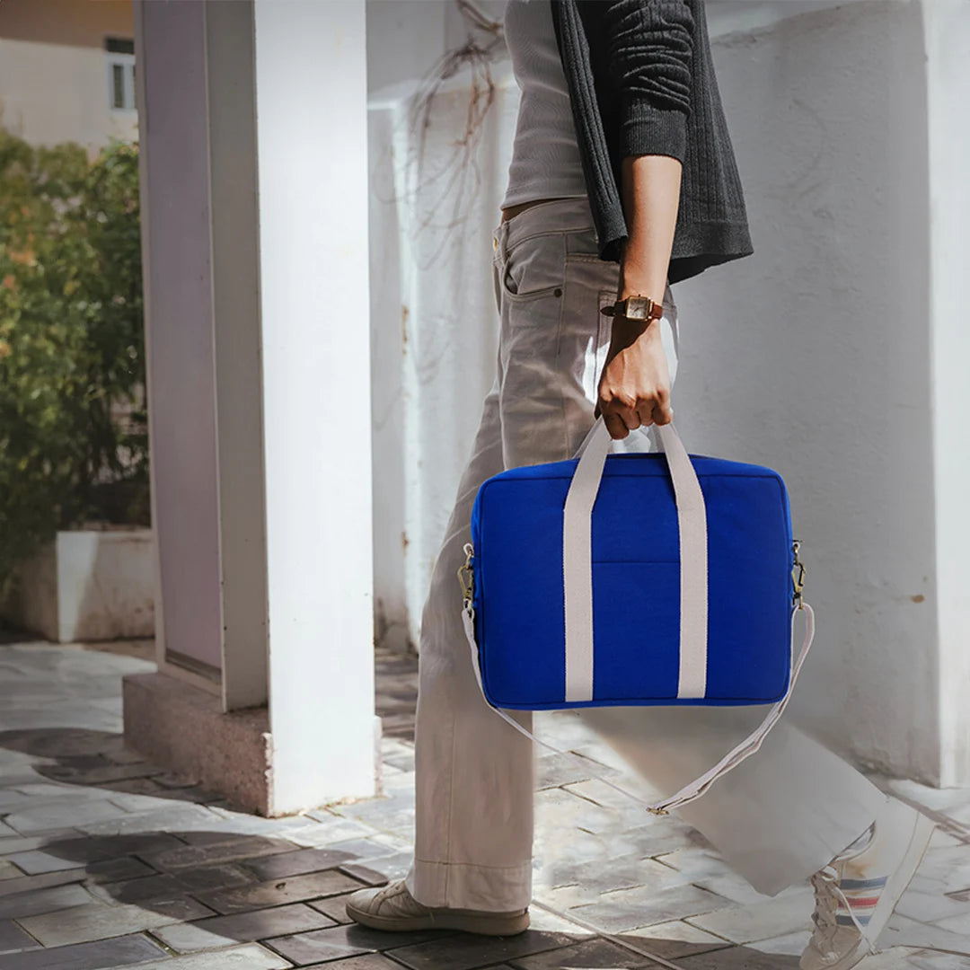 Cobalt Blue laptop tote bag that are easy to carry while travel