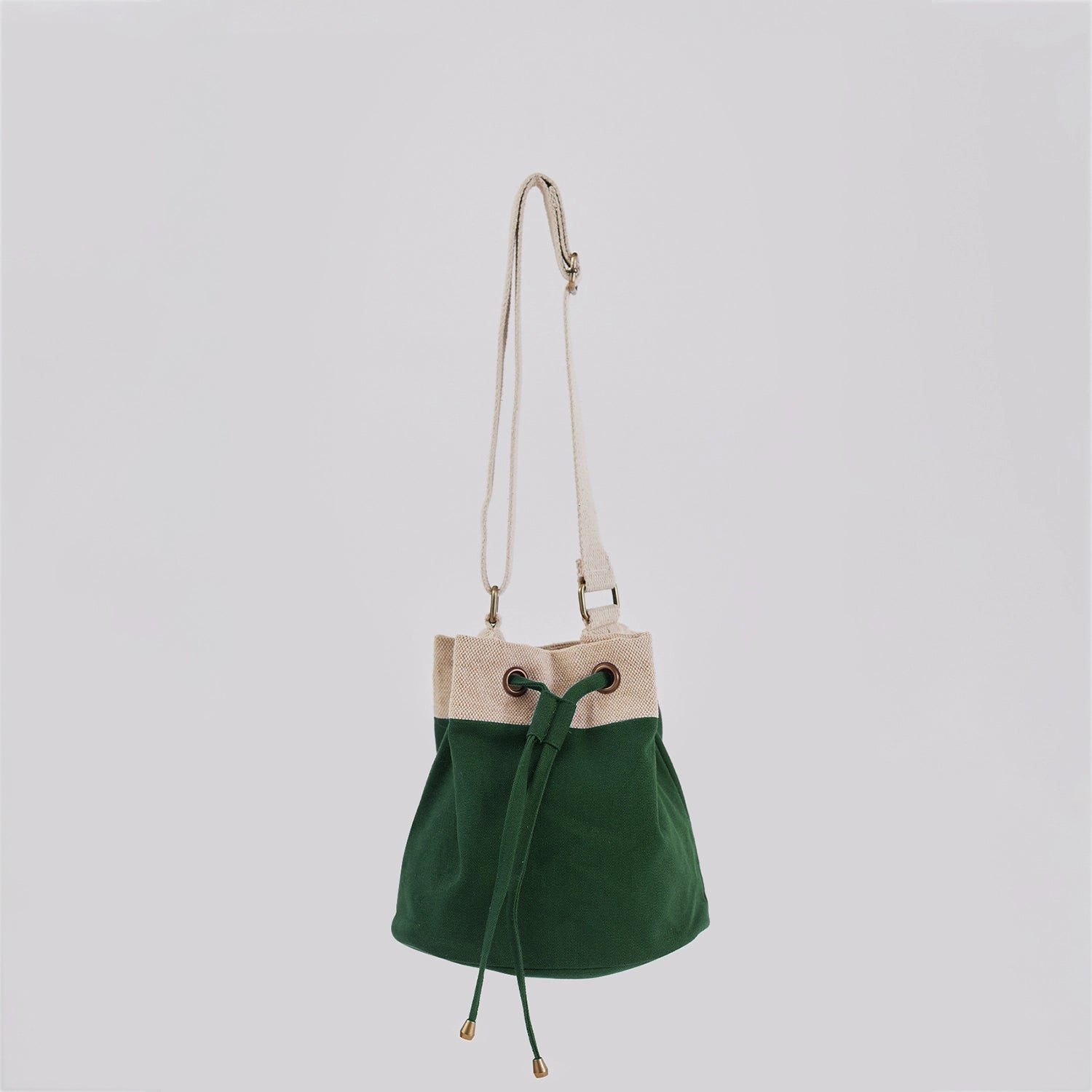 Ria Bucket Bag with vibrant interior prints and eco-friendly exterior material