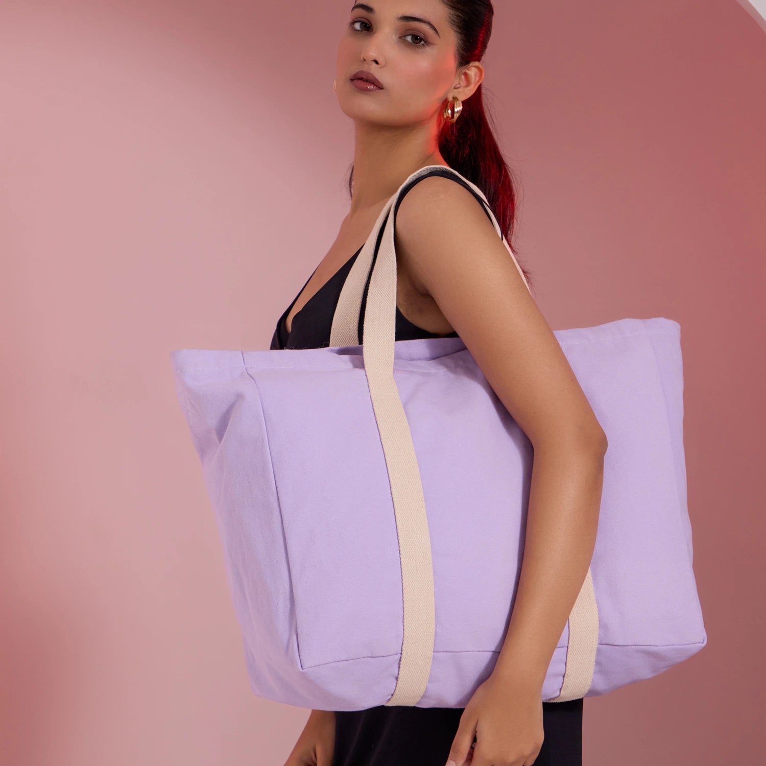 Sun J Bag Large in natural canvas color