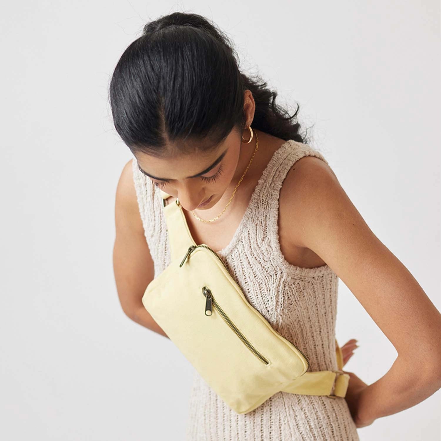 Ivory J Banana Crossbody Belt Bag available online at Dog D Originals