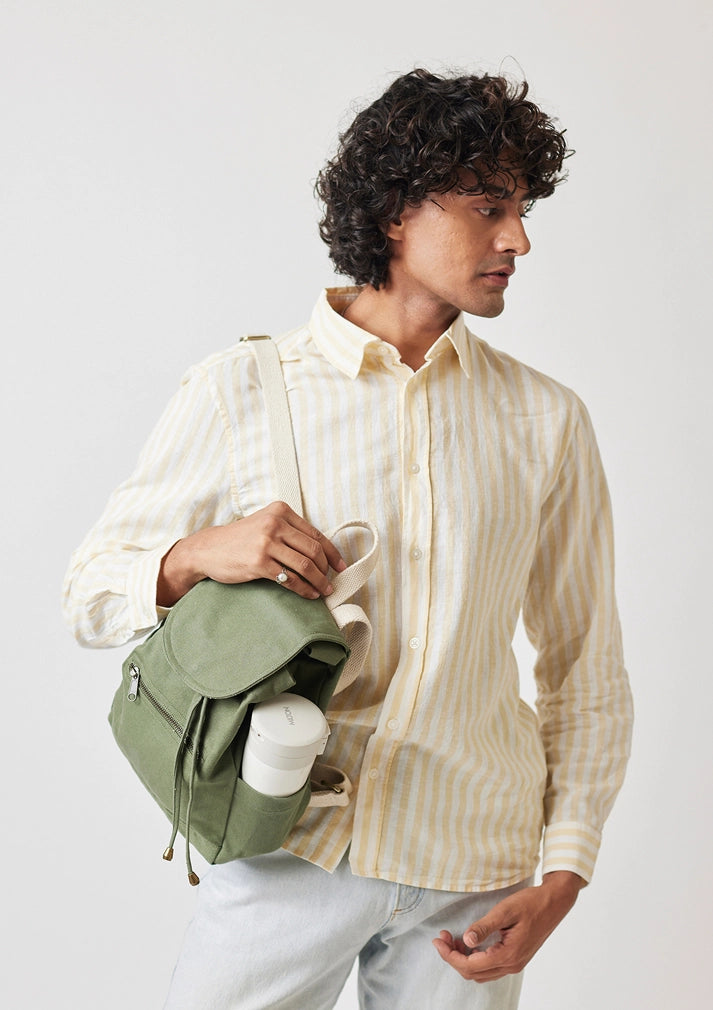 Compact cotton small backpack for sustainable fashion lovers