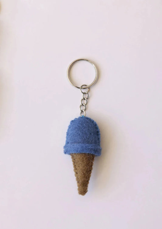 Blue Moon Delight Ice Cream Cone Keychain