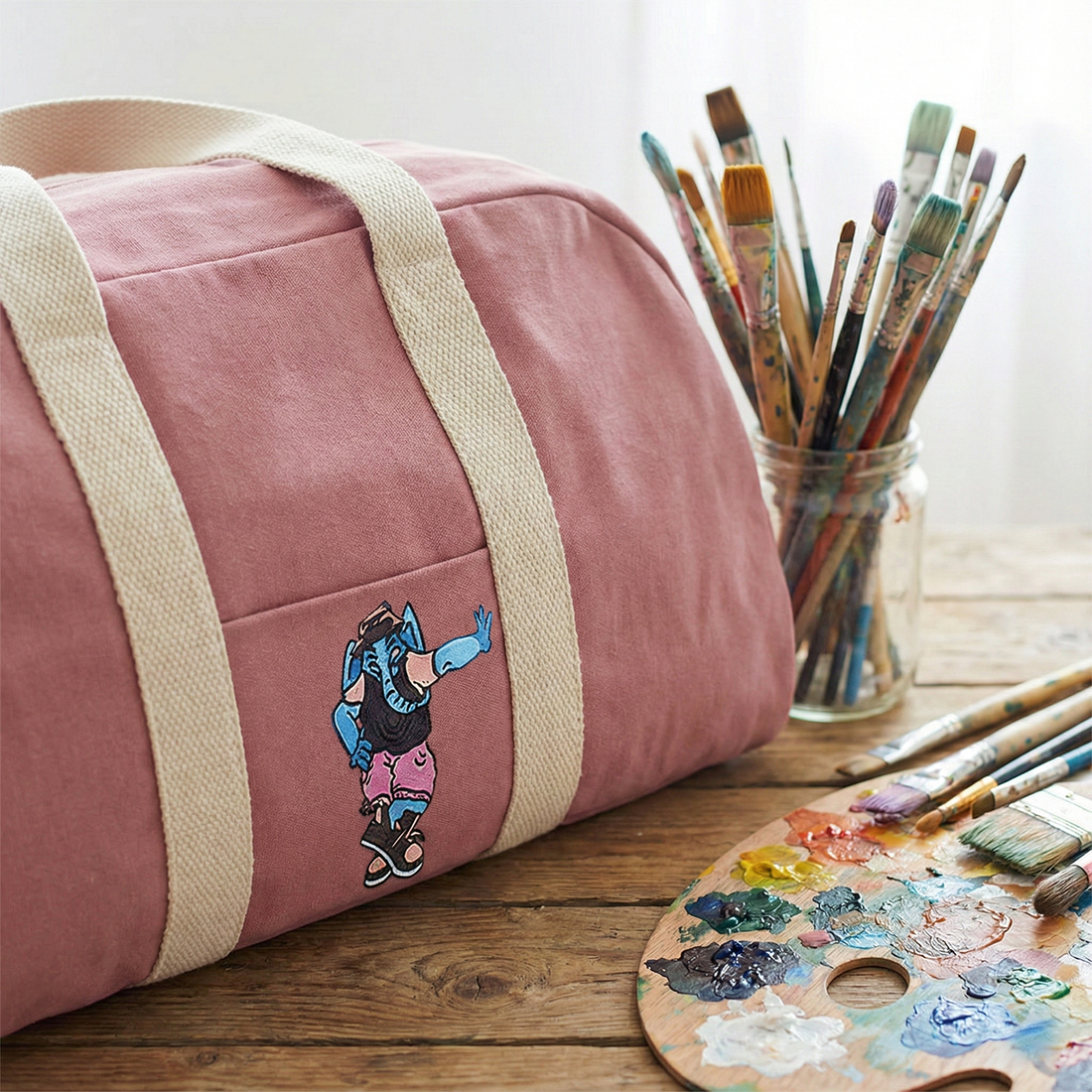 Doodled Baba Bowler Bag - Medium
