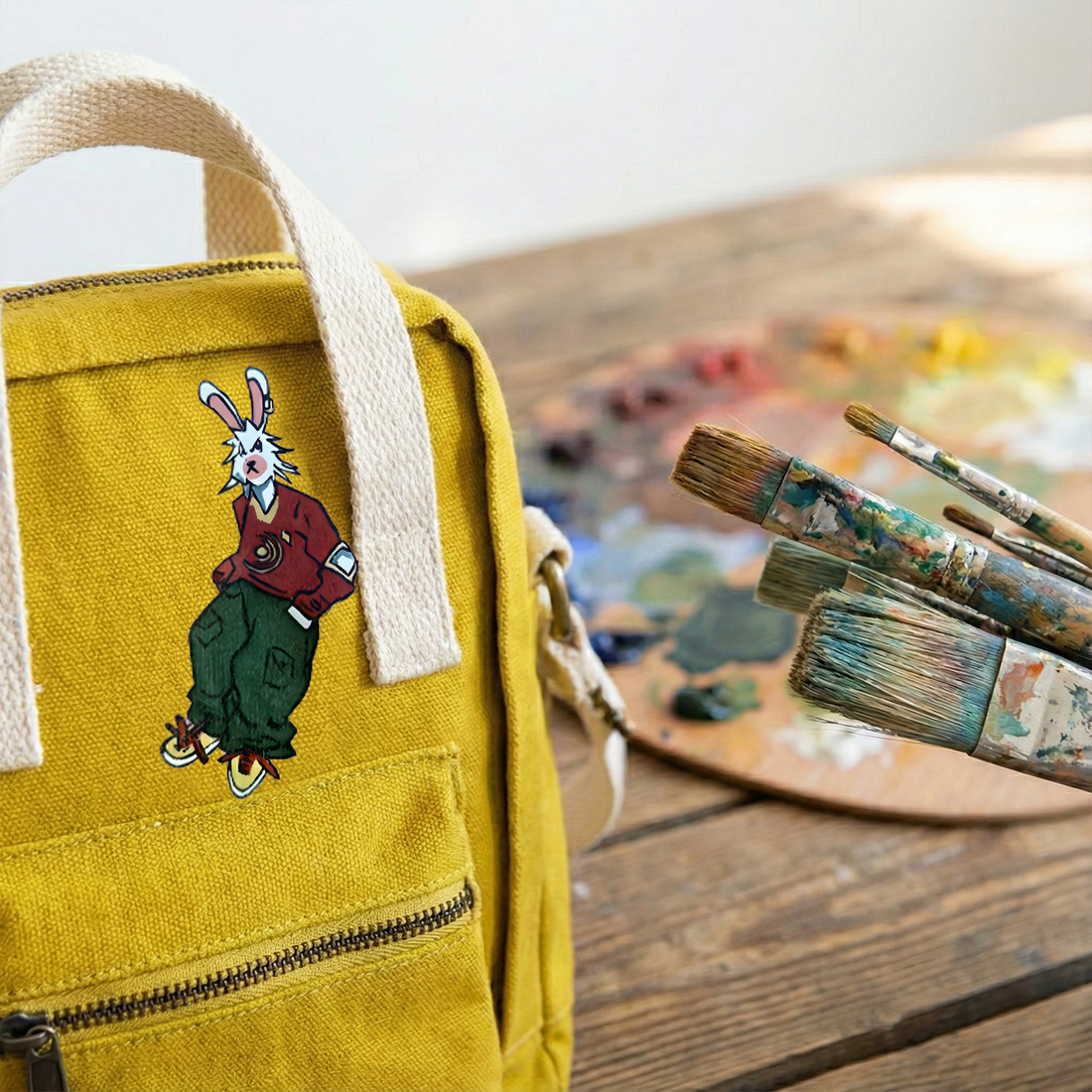 Doodled Mini Aki Crossbody Bag