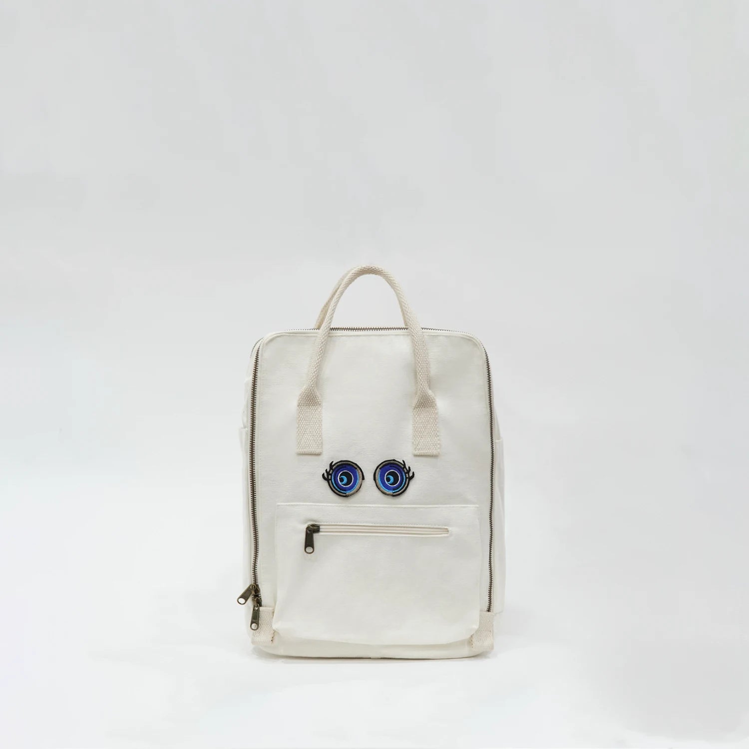 durable and stylish, laptop backpack for women cutie eyes aki cotton canvas laptop backpack