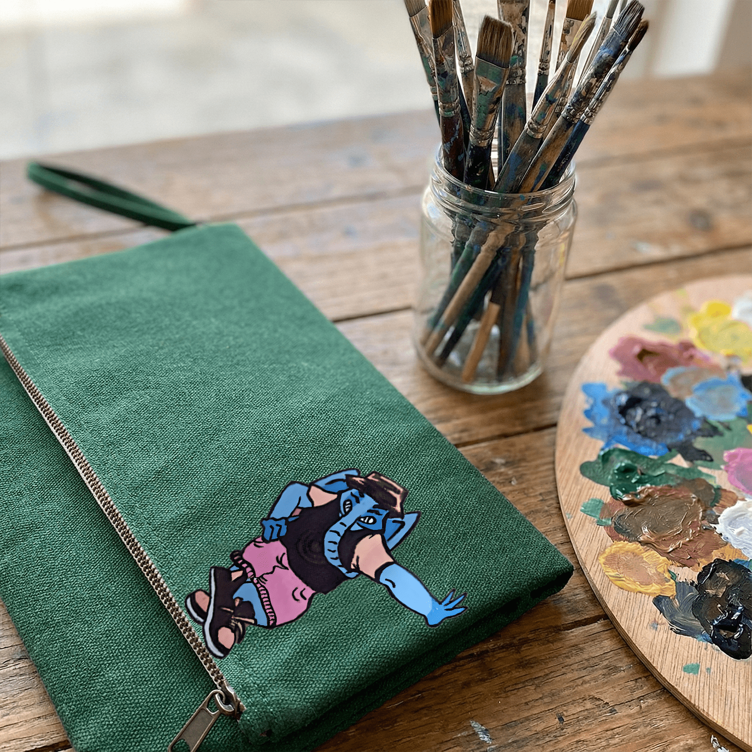 Doodled Krista Foldable Clutch Bag - DOG D Originals